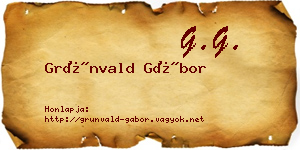 Grünvald Gábor névjegykártya