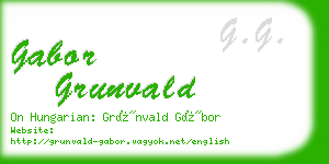 gabor grunvald business card